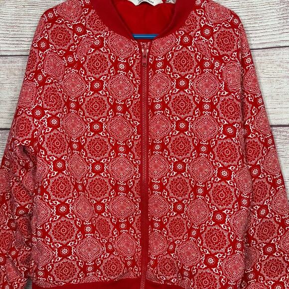 Janie and Jack Kid's Juno Valentine Red & White Bandana Bomber Jacket Size 10 - Picture 9 of 10